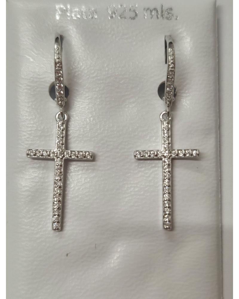 PENDIENTES CRUZ RODIO Y CIRCONITAS                                                                  