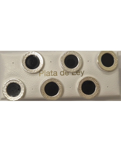 PENDIENTES ONIX Y GRECA 12MM                                                                        