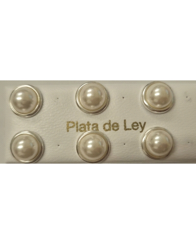 PENDIENTES 1/2 PERLA 8 MM. CON CERCO                                                                