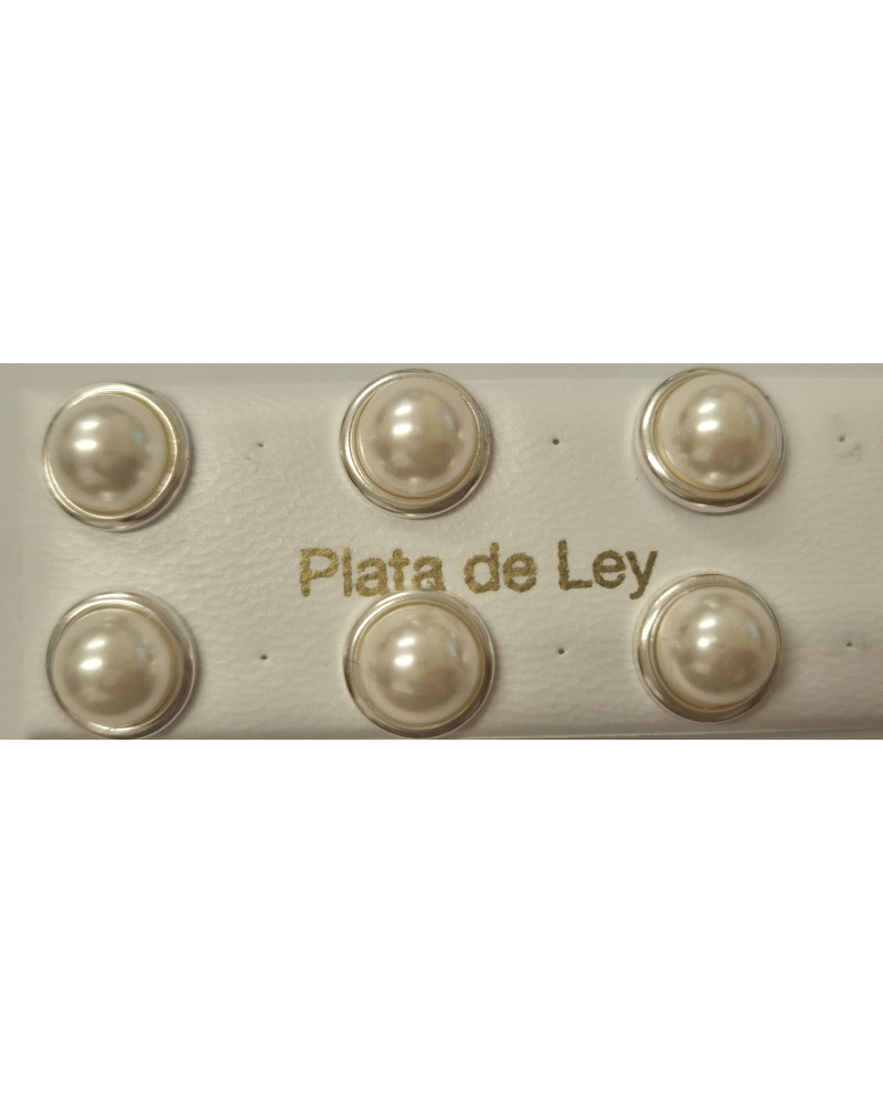 PENDIENTES 1/2 PERLA 8 MM. CON CERCO                                                                
