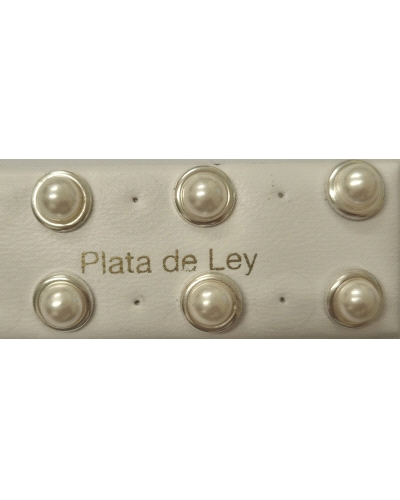 PENDIENTES 1/2 PERLA 6 MM. CON CERCO                                                                