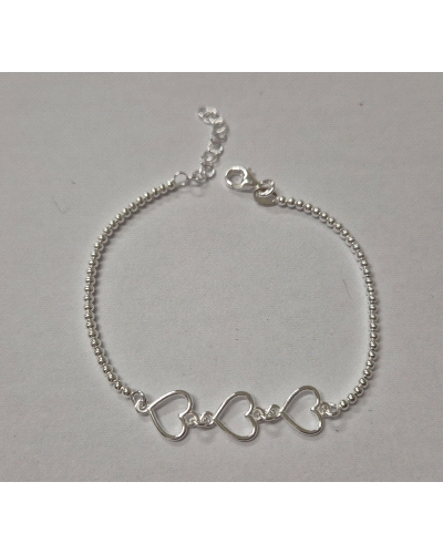 PULSERA BOLITAS Y CORAZONES                                                                         
